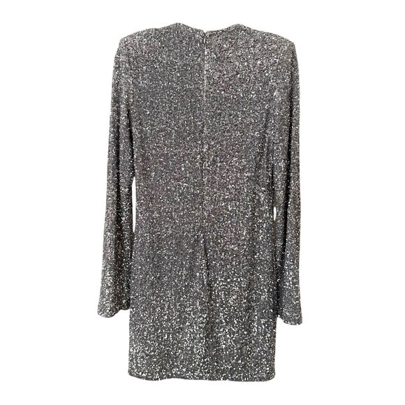 & OTHER STORIES Sequined Fitted Mini Dress Silver NWOT Small - Picture 4 of 4